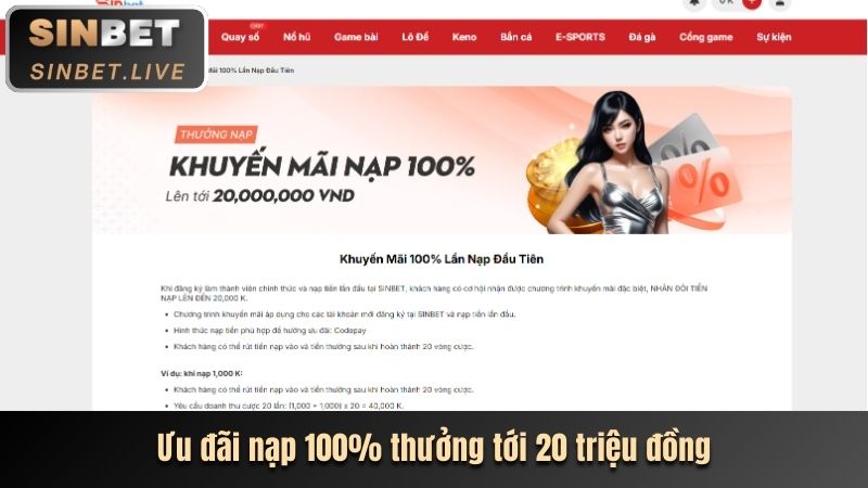 Ưu đãi đăng ký sin88.com